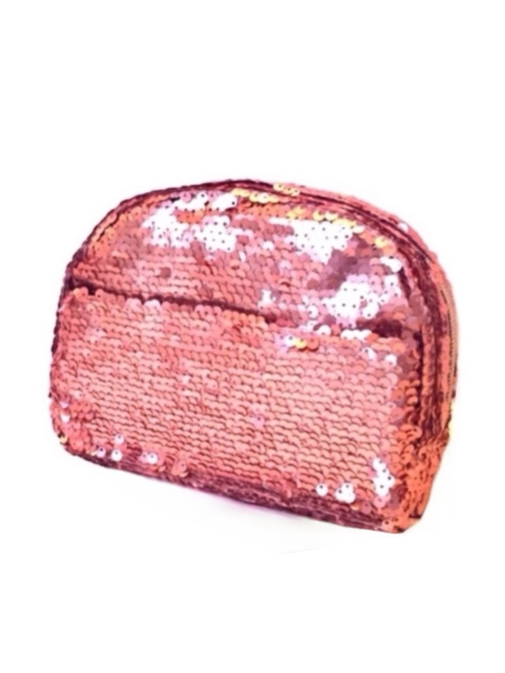 NWOT Pink Sequined Cosmetic Bag with Zipper